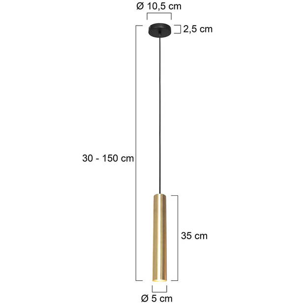 Steinhauer hanglamp Tubel - messing - metaal - 10,5 cm - GU10 fitting - 3867ME