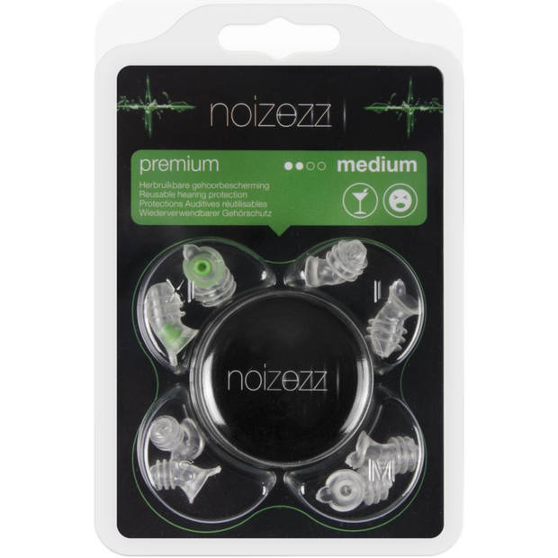 Noizezz - Green Medium - Gehoorbescherming met demping tot 24 dB - Groen - Oordoppen - 4 maten