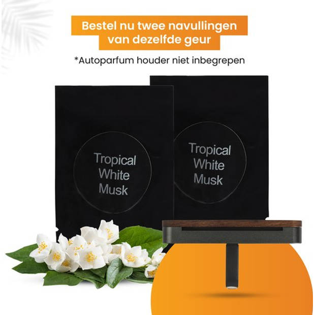 R2B Autoparfum Navulling - Tropische Witte Muskus - 2 stuks - Auto Geurverfrisser - Luchtverfrisser - Autogeur