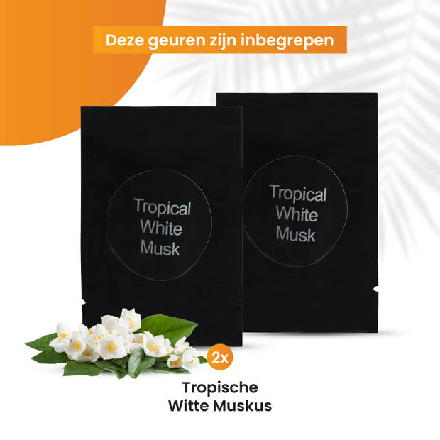 R2B® Autoparfum Navulling - Tropische Witte Muskus - 2 stuks - Auto Geurverfrisser - Luchtverfrisser - Auto parfum