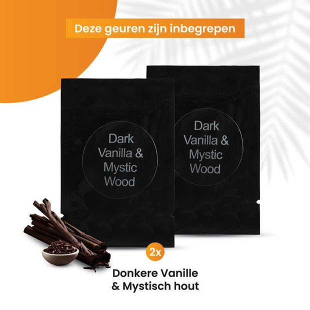 R2B Autoparfum Navulling - Donkere Vanille & Mystiek Hout - 2 stuks - Auto Geurverfrisser - Luchtverfrisser