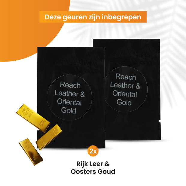 R2B® Autoparfum Navulling - Rijk Leer & Oosters Goud - 2 stuks - Auto Geurverfrisser - Luchtverfrisser - Autogeur