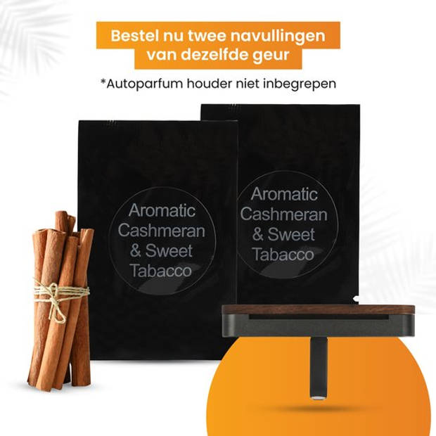 R2B Autoparfum Navulling - Aromatische Kasjmier & Zoete Tabak - 2 stuks - Auto Geurverfrisser - Luchtverfrisser