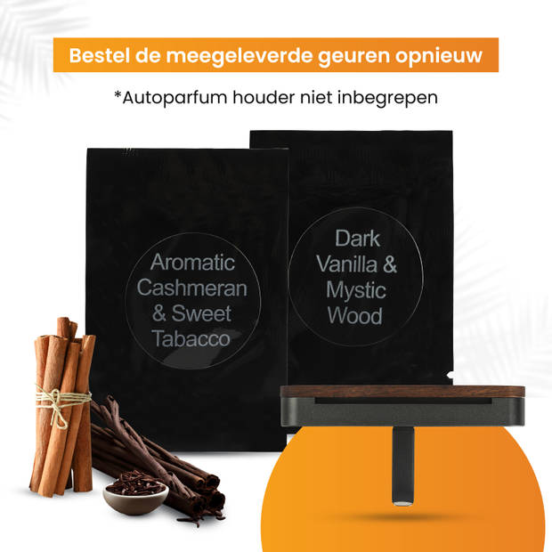 R2B® Autoparfum Navulling - Kasjmier & Tabak - Vanille & Hout - 2 stuks - Auto Geurverfrisser - Luchtverfrisser