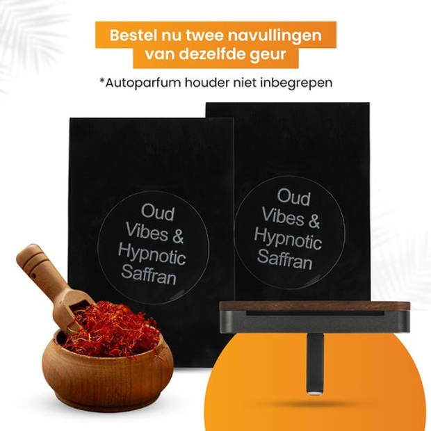 R2B Autoparfum Navulling - Oud Vibes & Hypnotische Saffraan - 2 stuks - Auto Geurverfrisser - Luchtverfrisser