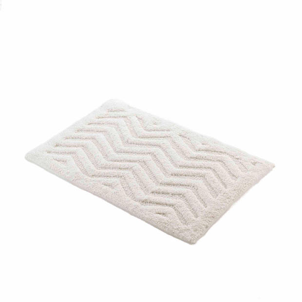 Badmat Katoen Boho Waves - Beige/Wit – 50 x 80 CM