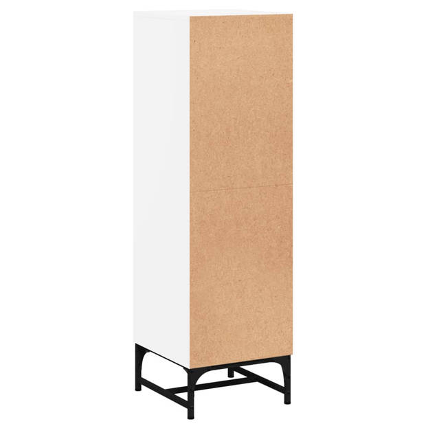 vidaXL Hoge kast met glazen deuren 35x37x120 cm wit