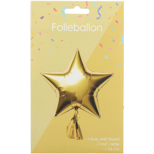 Folieballon Ster - 45cm - Goud