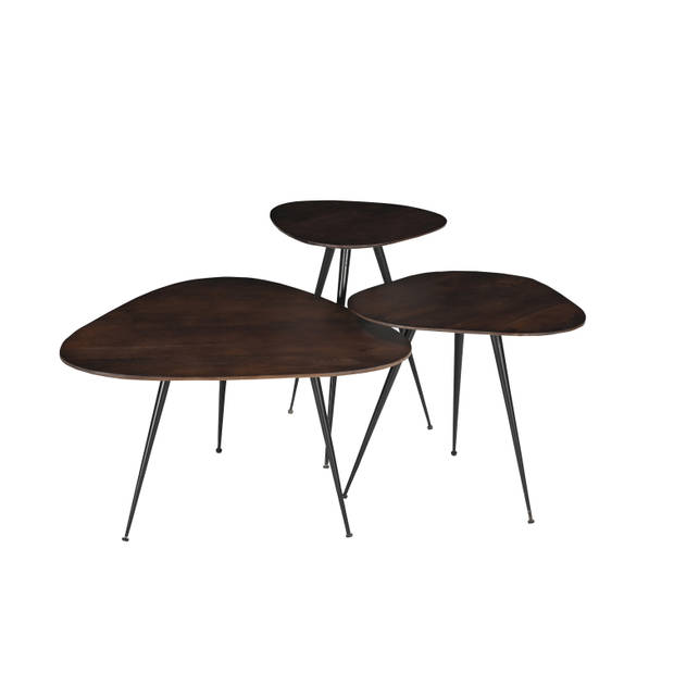 Brix - Salontafel Brix Loua Brown set of 3 - Mangohout