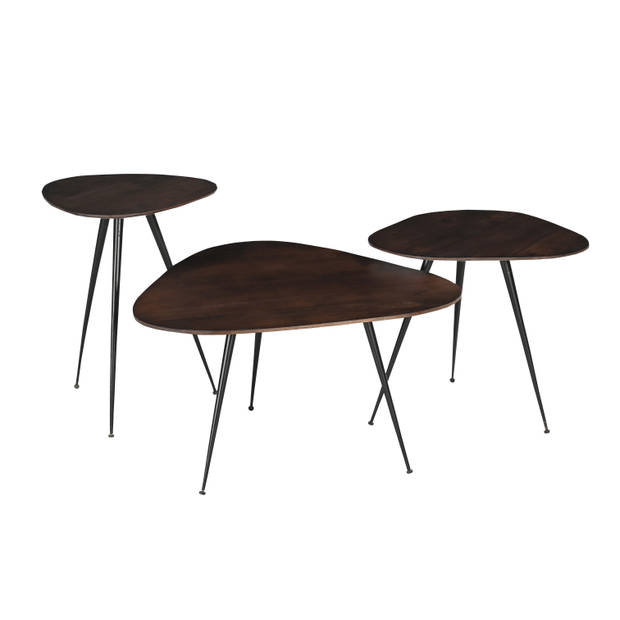 Brix - Salontafel Brix Loua Brown set of 3 - Mangohout