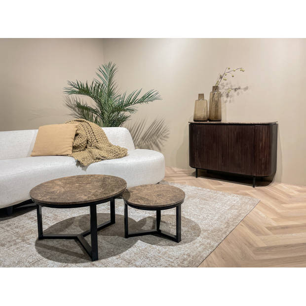 Livingfurn - Salontafel Senna Emperador 60cm - Marmer