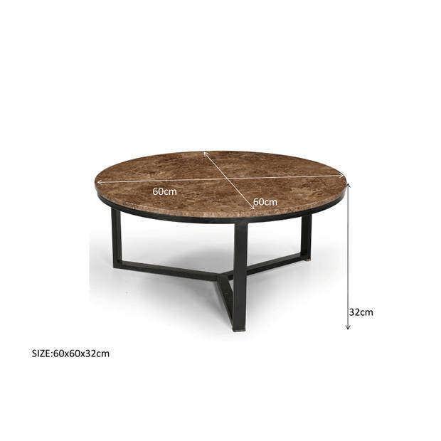 Livingfurn - Salontafel Senna Emperador 60cm - Marmer