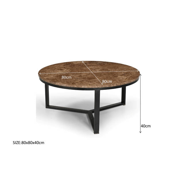 Livingfurn - Salontafel Senna Emperador 80cm - Marmer