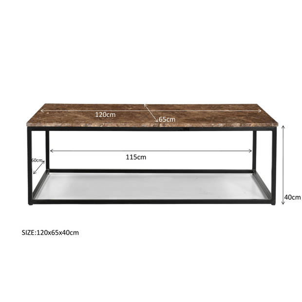 Livingfurn - Salontafel Dion Emperador 120cm - Marmer