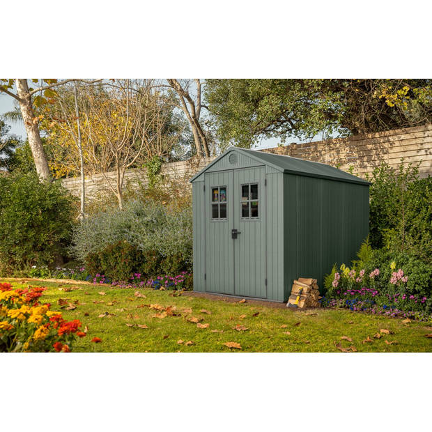 Keter Darwin 68 Tuinhuis - dubbele deuren + ramen - 190x244x221 - Groen