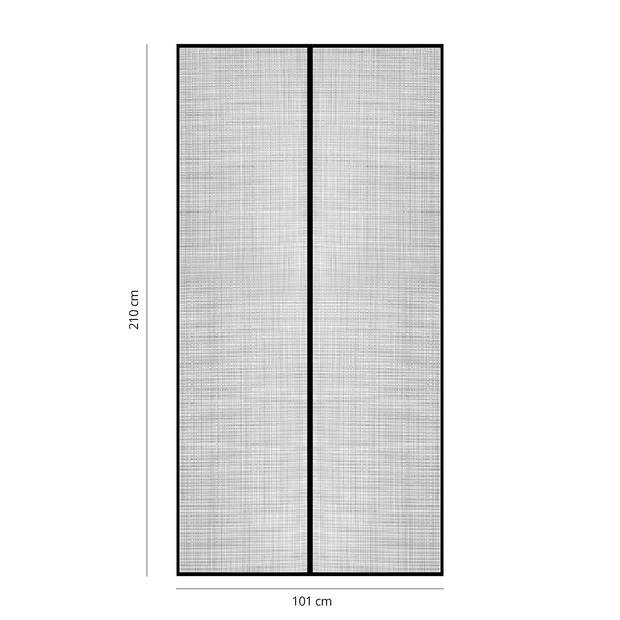 FlinQ Vliegengordijn - Deurgordijn - Hordeur - Magnetisch - 101 x 210 cm - Zwart/Grijs