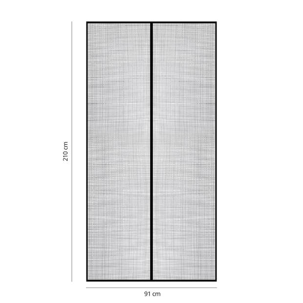 FlinQ Vliegengordijn - Deurgordijn - Hordeur - Magnetisch - 91 x 210 cm - Zwart/Grijs