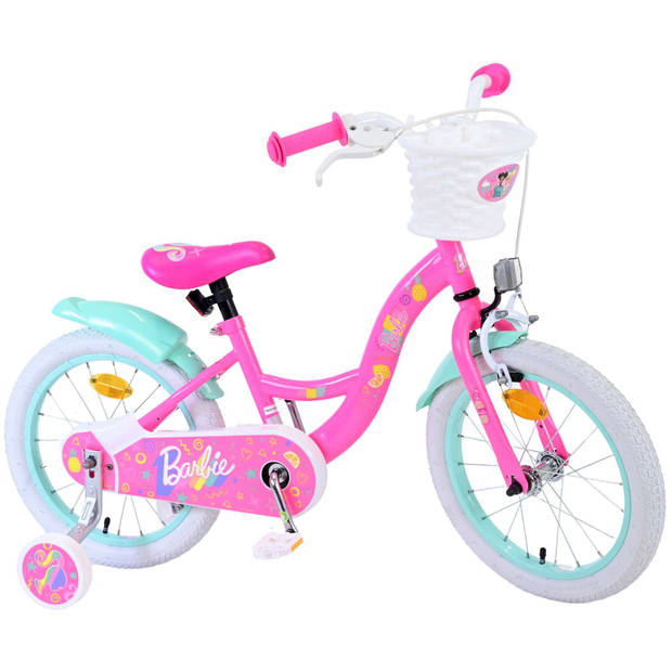 Mattel Meisjesfiets Barbie 16 Inch 25 cm Meisjes Terugtraprem Roze/Mintgroen