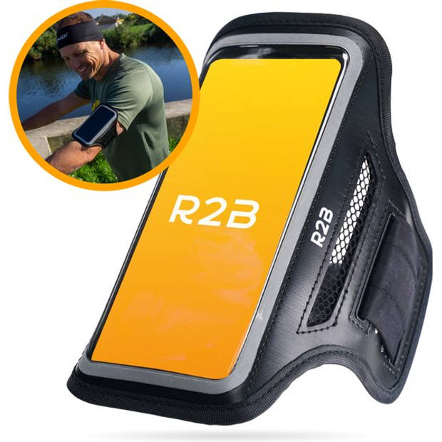 R2B Waterdichte Hardloop Telefoonhouder t/m 6 inch - Reflecterend - Sportarmband Telefoon - Hardloop Armband Telefoon