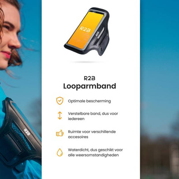 R2B Waterdichte Hardloop Telefoonhouder t/m 6 inch - Reflecterend - Sportarmband Telefoon - Hardloop Armband Telefoon