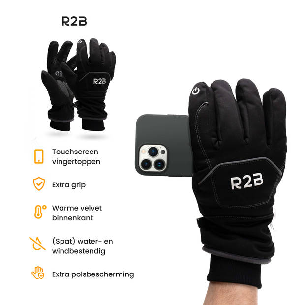 R2B Luxe Touchscreen Handschoenen Winter - Maat XXS - Waterdichte Handschoenen Heren / Dames - Model Brussel