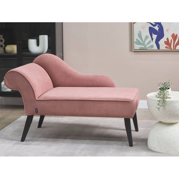 Beliani BIARRITZ - Chaise longue-Roze-Polyester