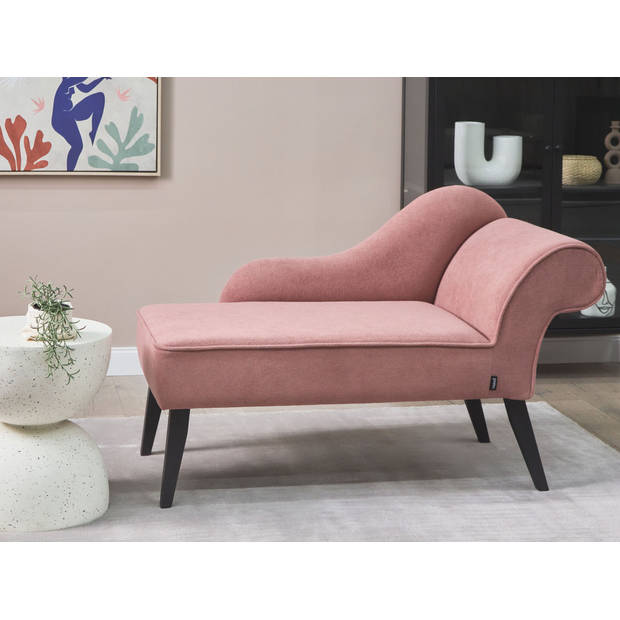 Beliani BIARRITZ - Chaise longue-Roze-Polyester