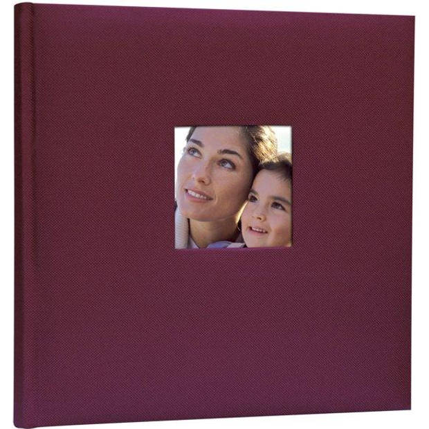 ZEP - Linnen Fotoalbum Rood met venster, 60 pagina’s wit, 31x31 cm - OU313130