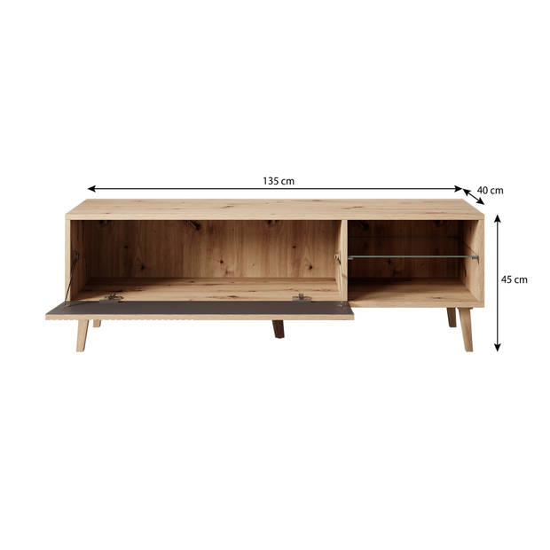 Meubella TV-Meubel Bali - Eiken - 135 cm