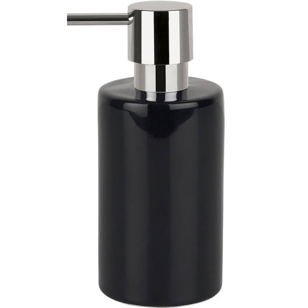 Spirella Badkamer accessoires set - WC-borstel/zeeppompje/rollenhouder - zwart - Badkameraccessoireset