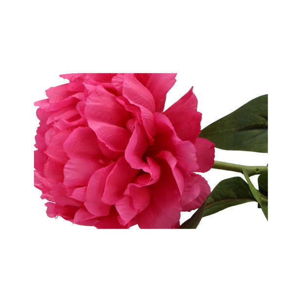 DK Design Kunstbloem pioenroos - roze - zijde - 71 cm - kunststof steel - decoratie bloemen - Kunstbloemen
