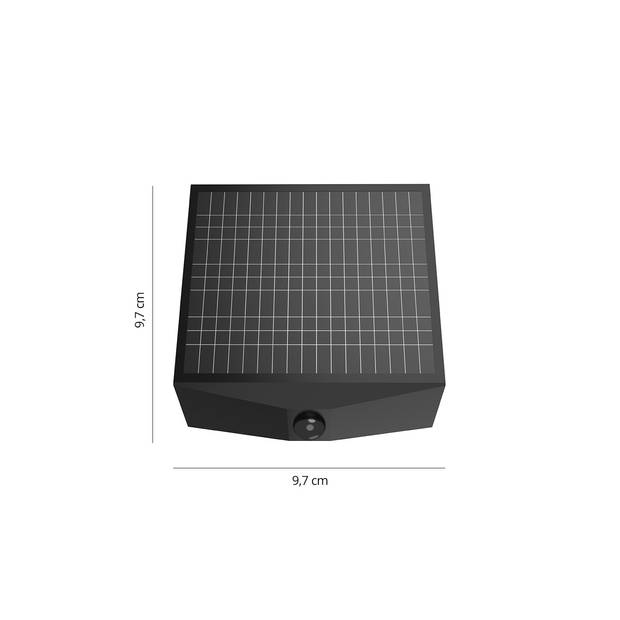 FlinQ Orion - Smart Solar Wandlamp - Bewegingssensor - Alexa & Google Assistant - Zwart