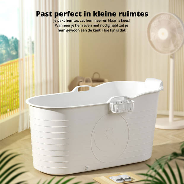FlinQ Bath Bucket XXL - Incl Massagefunctie - 230L - Wit