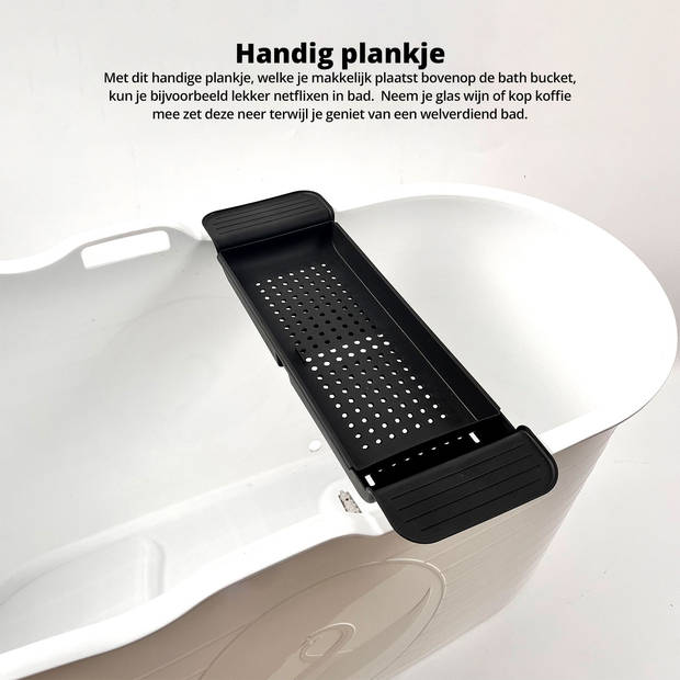 FlinQ Bath Bucket XXL - Incl Massagefunctie - 230L - Wit