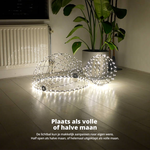 FlinQ Slimme Lichtbol - Hanglamp - Binnen & Buiten - Ø 60 CM - Zwart