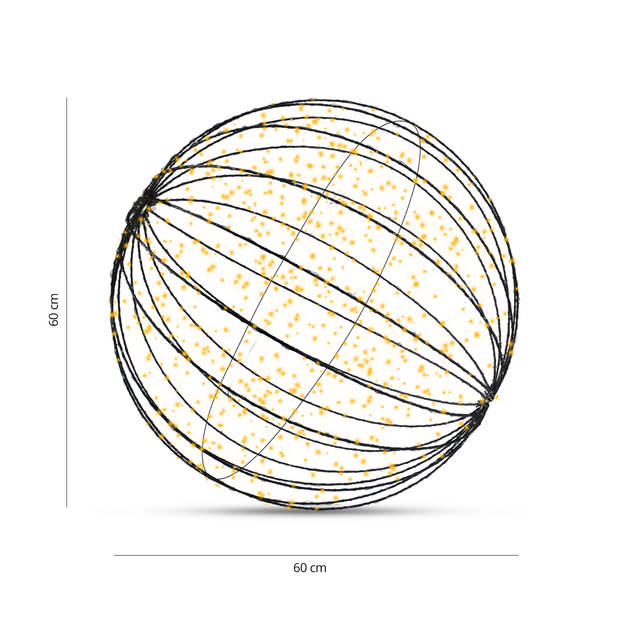 FlinQ Slimme Lichtbol - Hanglamp - Binnen & Buiten - Ø 60 CM - Zwart