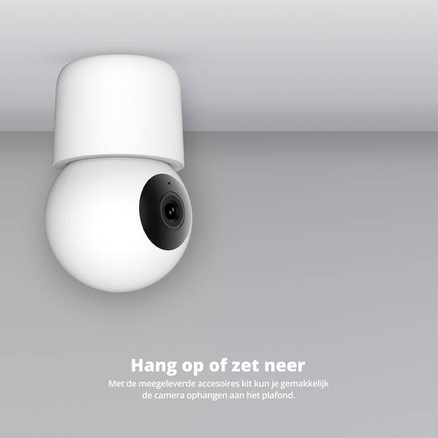 FlinQ Smart Binnen Camera - Beveiligingscamera - Babyfoon - Pan & Tilt - Wit