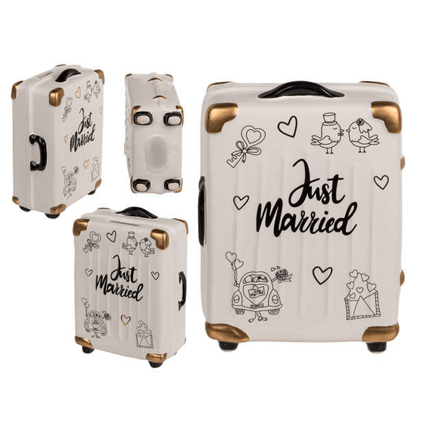 Spaarpot koffer 'Just Married' - Original