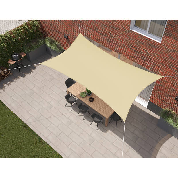 Kopu® Schaduwdoek Rechthoek 3x4 m Waterdicht - Zonnedoek - Creme