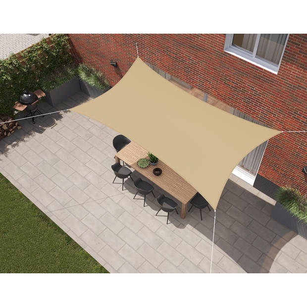 Kopu® Schaduwdoek Rechthoek 2x3 m Waterdicht - Zonnedoek - Zand