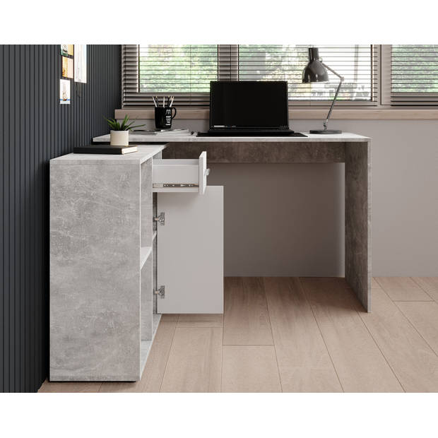 Meubella Bureau Crister - Grijs - 122 cm