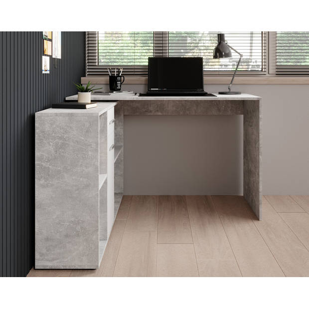 Meubella Bureau Crister - Grijs - 122 cm