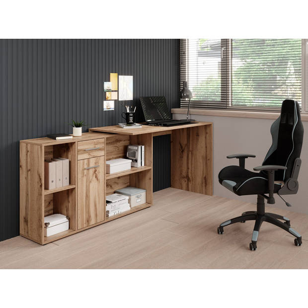 Meubella Bureau Crister - Eiken - 122 cm