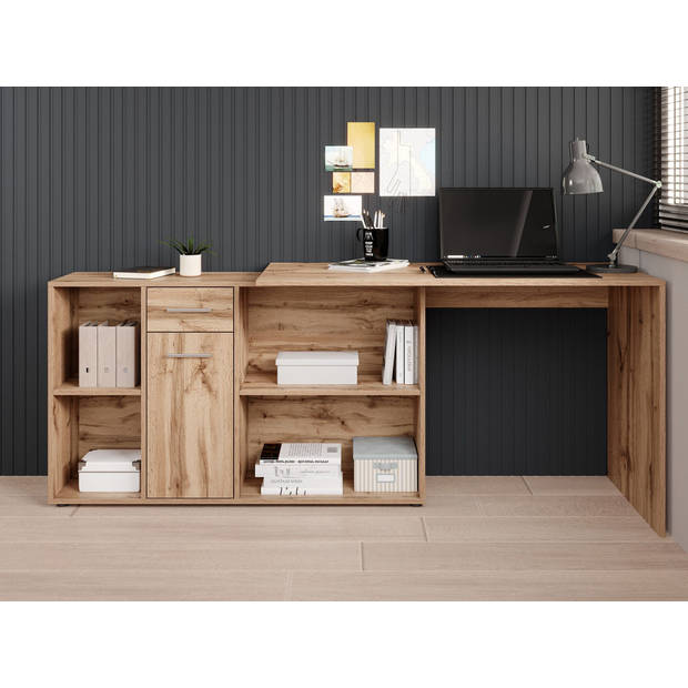 Meubella Bureau Crister - Eiken - 122 cm