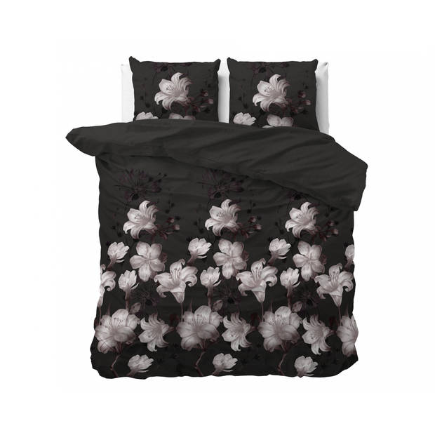 Sleeptime Dark Flower Dekbedovertrek - 200 x 200/220 + 2 60 x 70 cm kussenslopen - Zwart