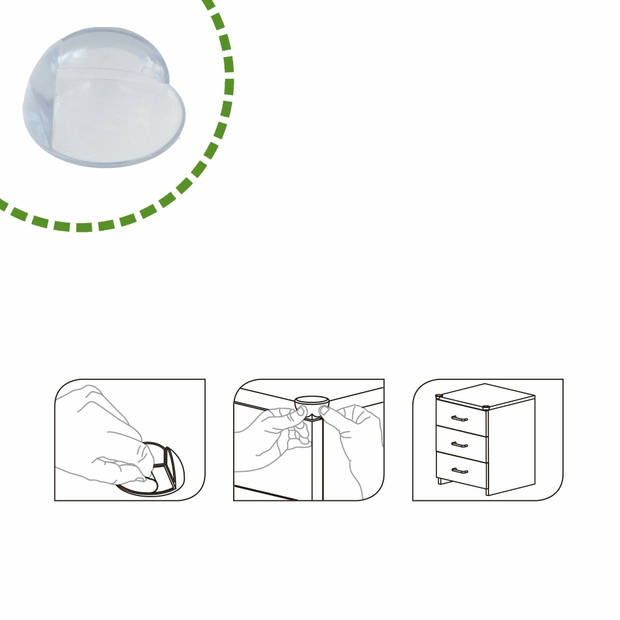 AMIG Hoekbeschermers - 4x - met plakbevestiging - transparant - pvc - kind bescherming scherpe hoeken - Hoekbeschermers