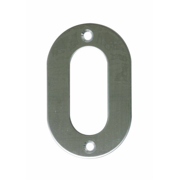 AMIG Huisnummer 0 - massief Inox RVS - 10cm - incl. bijpassende schroeven - zilver - Huisnummers