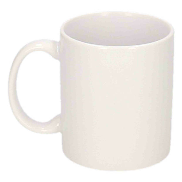 Koffiemokken Basic model - 4x - keramiek - wit - 300 ml - voor kantoor/kantine - Bekers