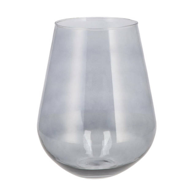 DK Design Bloemenvaas Mira - druppel vorm vaas - smoke glas - D20 x H22 cm - Vazen