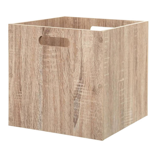 Kast opbergmand/kastmand - lichtbruin - mdf hout - 29 liter - 31 x 31 x 31 cm - inklapbaar - Opbergkisten